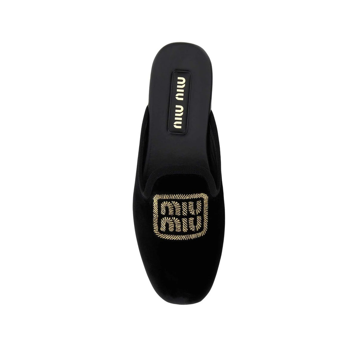 Miu Miu Logo Embroidered Slip-On Mules|ローファー