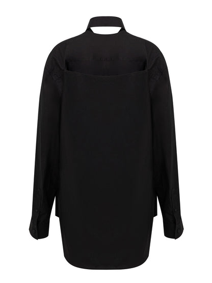 Balenciaga Shirt-Style Long Dress ブラック｜ワンピース