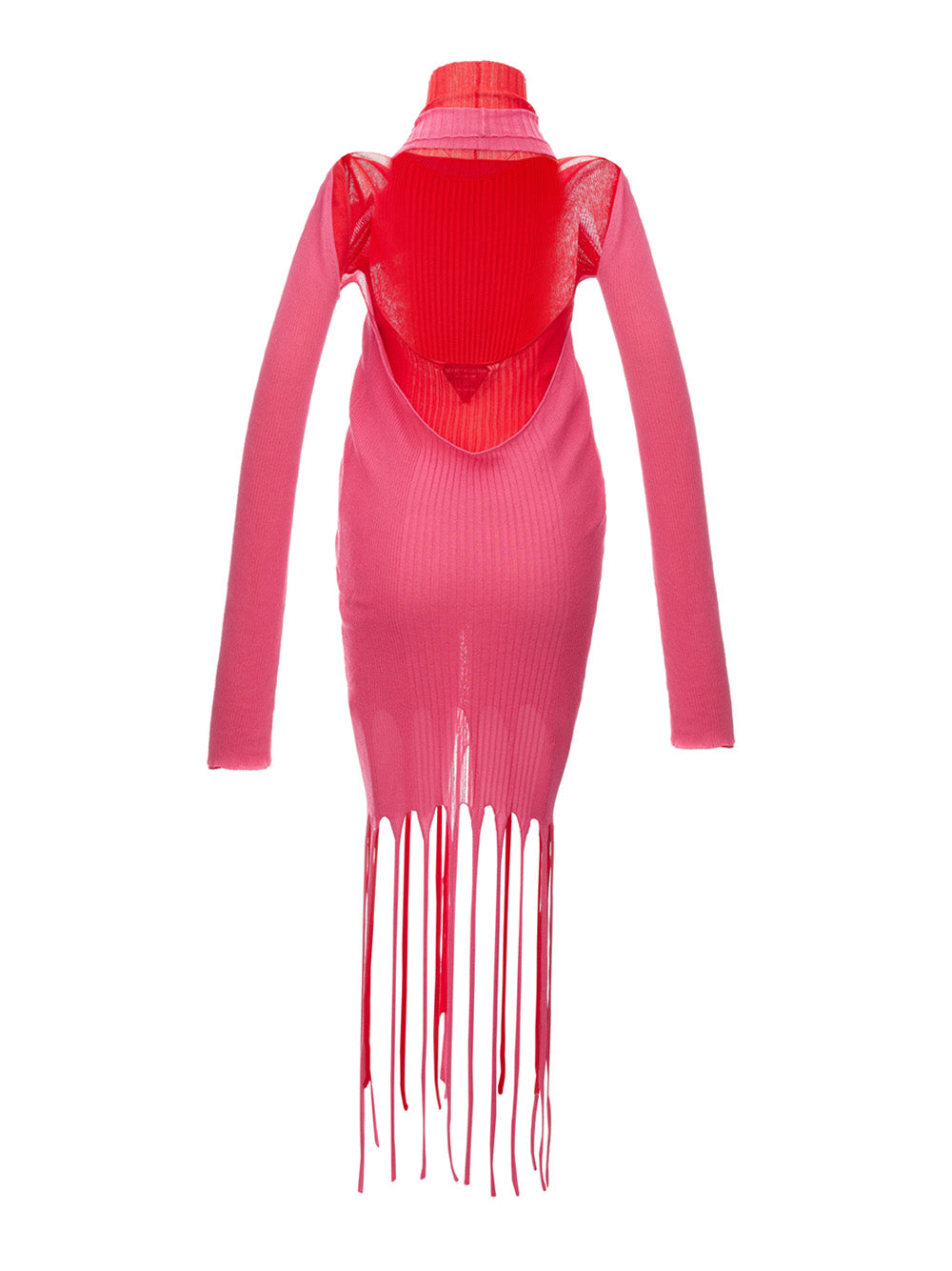 Bottega Veneta Stretch Knit Long Dress with Fringes｜ワンピース