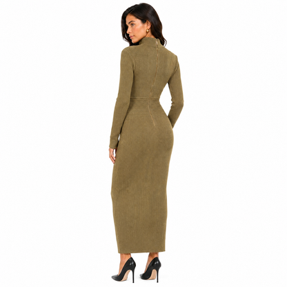 Balmain Dress Ribbed グリーン｜ワンピース
