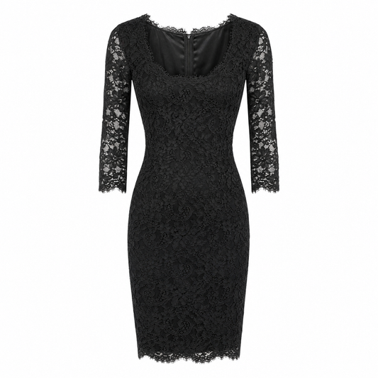 Dolce & Gabbana Dress Lace Sleeve Long ブラック｜ワンピース