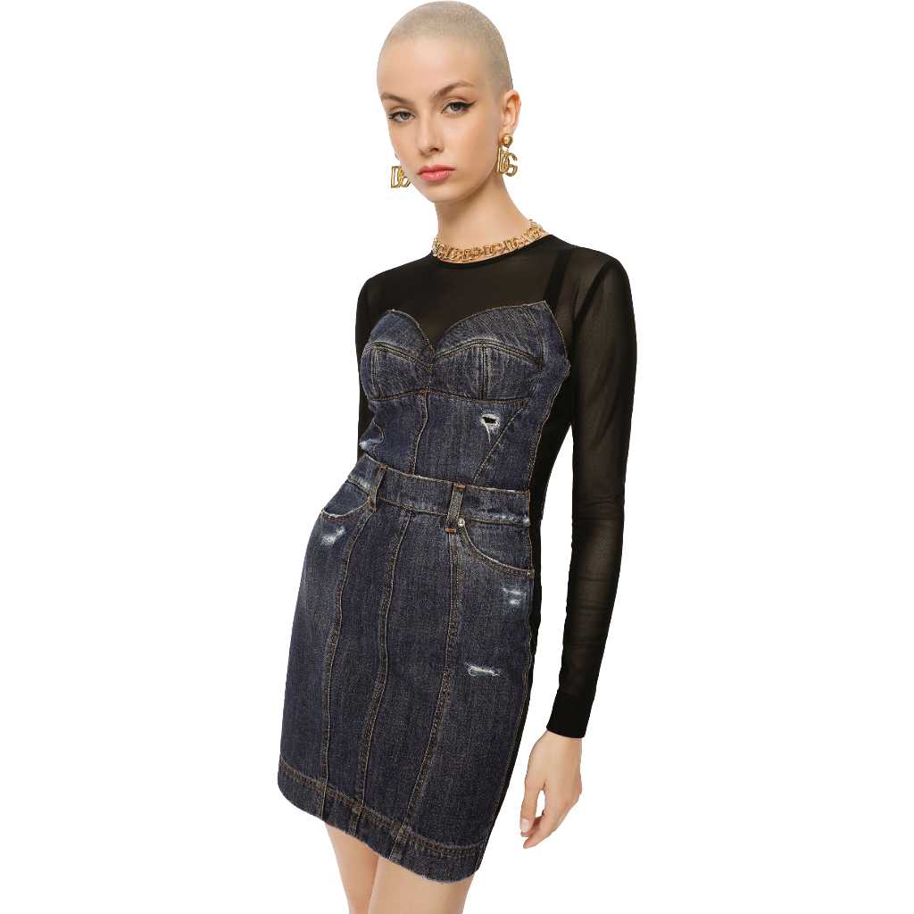 Dolce & Gabbana Dress Short Denim マルチカラー｜デニム