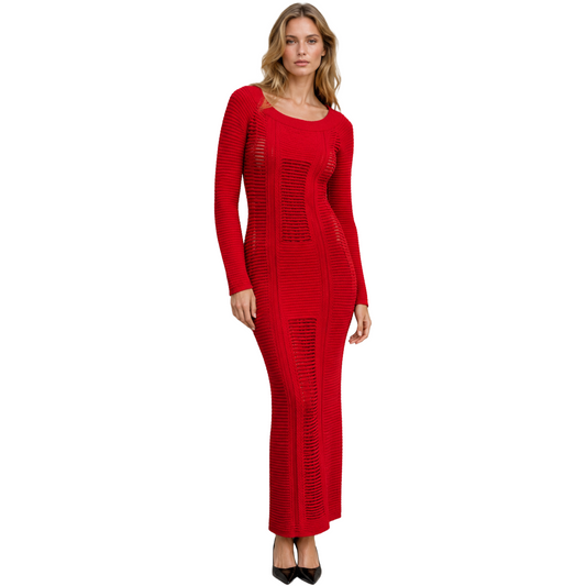 Balmain Dress Long レッド｜ワンピース