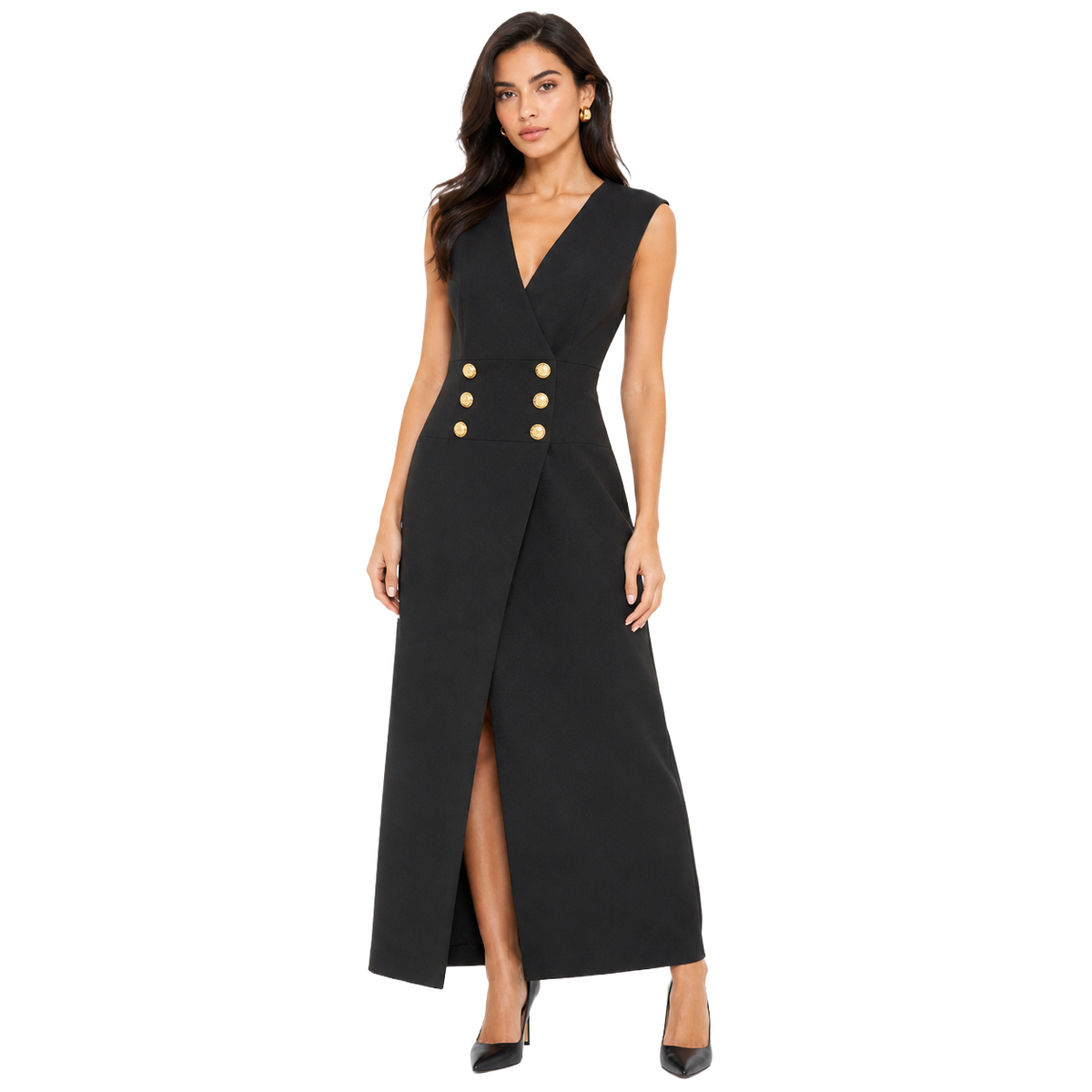 Balmain Dress Double-Breasted ブラック｜ワンピース