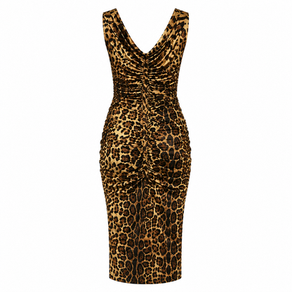 Dolce & Gabbana Dress Leopardato Arricciatura マルチカラー｜ワンピース