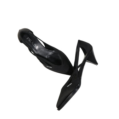 Prada 55mm Cut-Out Satin Pumps｜ヒール