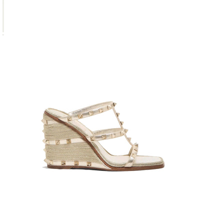 Valentino Garavani Rockstud Wedge Mules｜ローファー